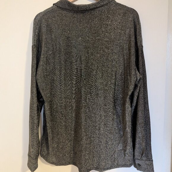 RW&CO Silver Metallic Long-Sleeve Blouse - Picture 2 of 5